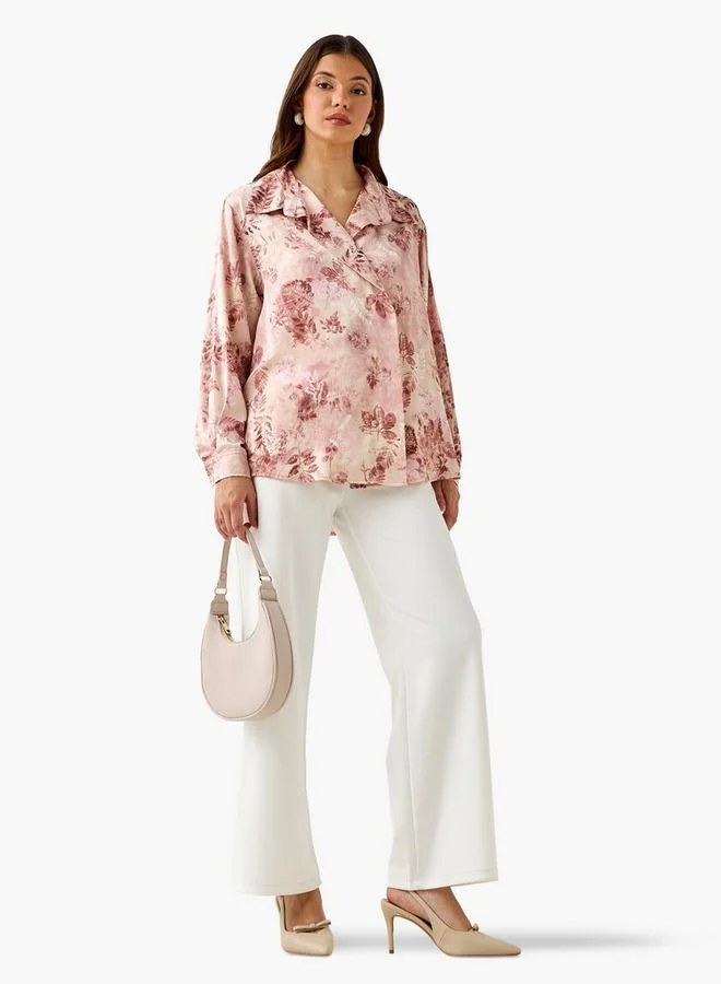 سبلاش فيڤ Shirt with Floral Print